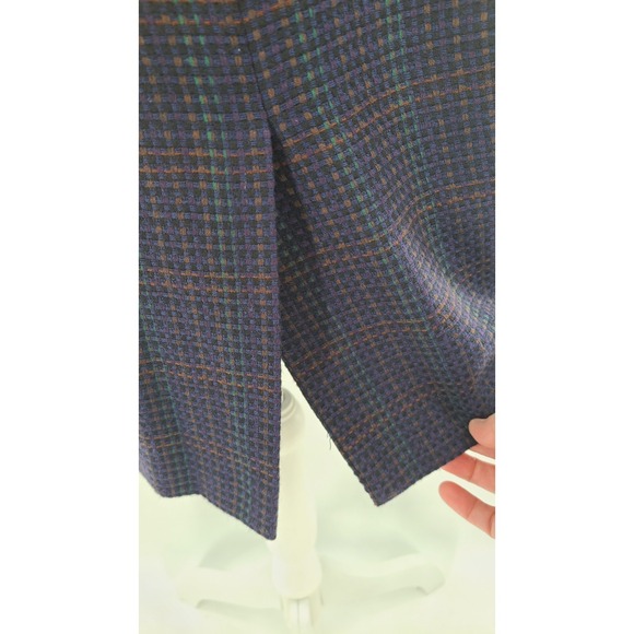 Kasper ASL Tweed Navy Skirt Suit Set 12 Petite Wool Vtg Career Dark Academia - Picture 9 of 12